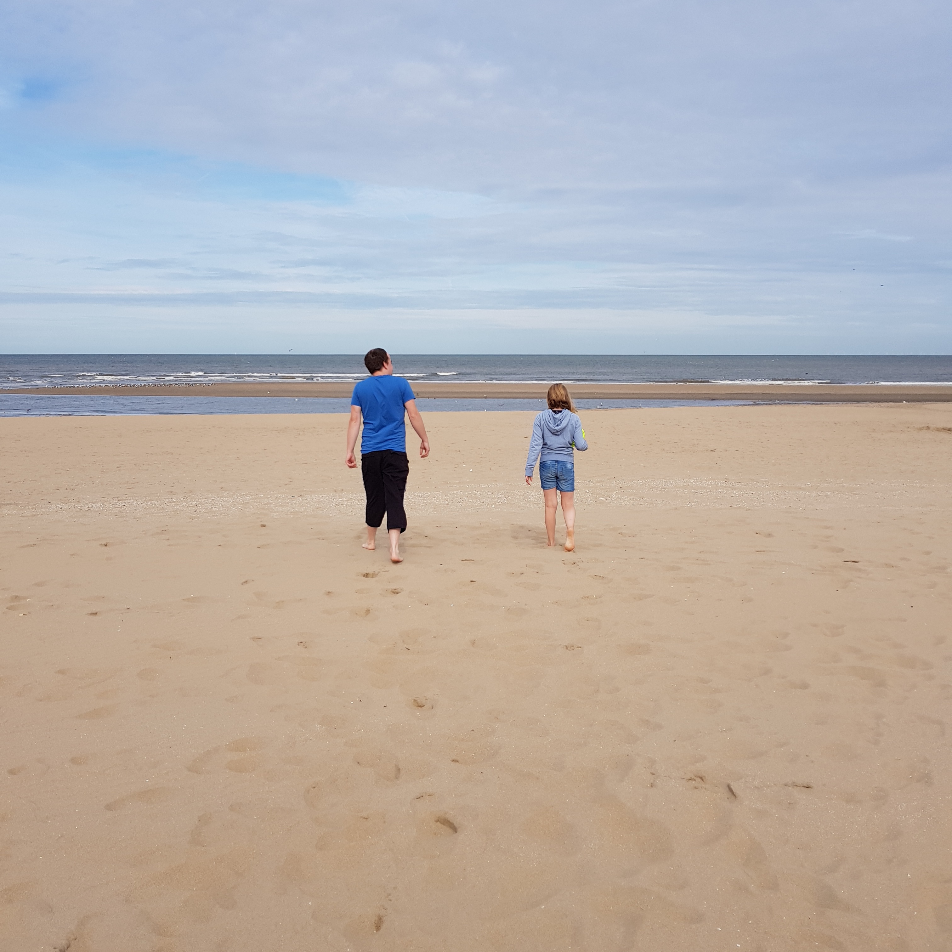 Strand, spaziergang, Vater und Tochter